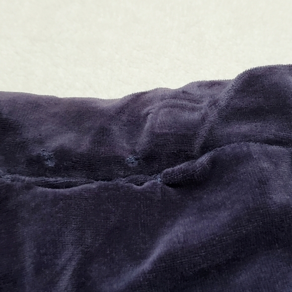 Vintage 90s Cute Girl Royal Blue Velour White Striped Low Rise Flare Track Pants - Picture 10 of 11